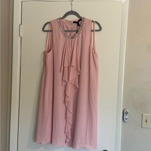 BCBGMaxAzria Pink Sleeveless Crew Neck Sundress